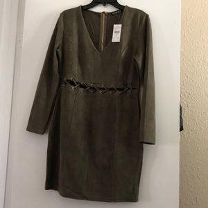 Fashion Nova olive Suede Dress